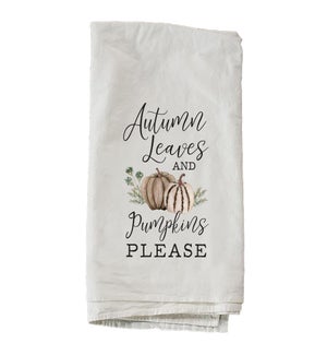 Autumn Leaves And Pumpkins Please Towel